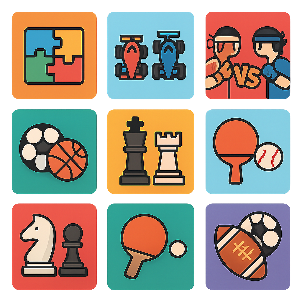 Various categories of 2player games